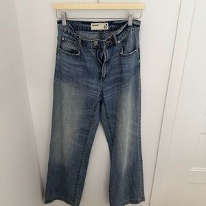 Garage blue straight wide leg jeans
